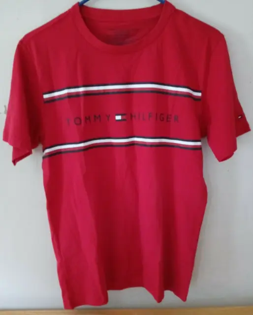Tommy Hilfiger Boys Short Sleeve Red Shirt/NWT/Size L or 16-18/RTLS $24.50