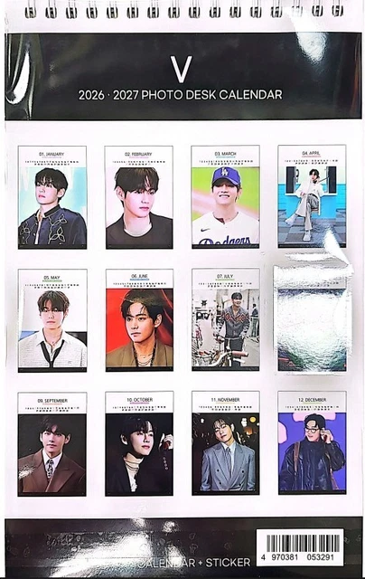 BTS V PHOTO Calendar 2026 &amp; 2027 K-POP 2026.01-1 £25.20 - PicClick UK