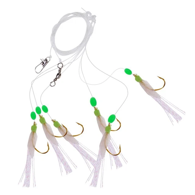 6pcs rigs lockt Seefischerei cod  bass mackerel rig haken 8 #