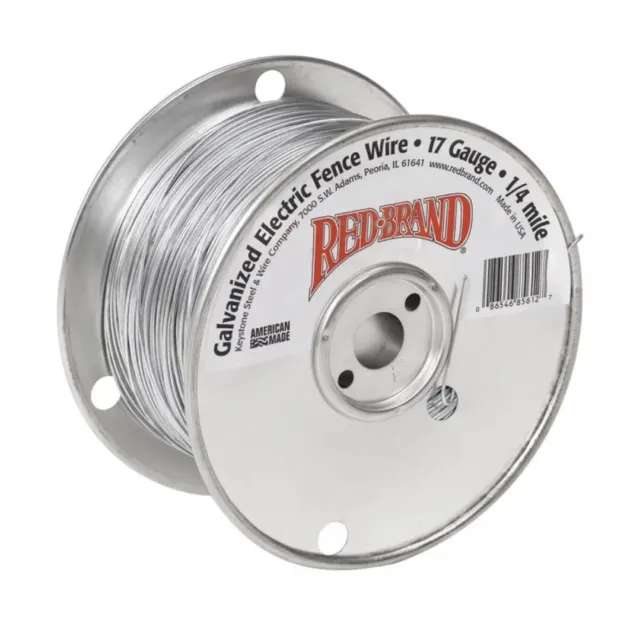 Red Brand 85612 Silver Galvanized Steel Electric-Powered Fence Wire 1320 ft.
