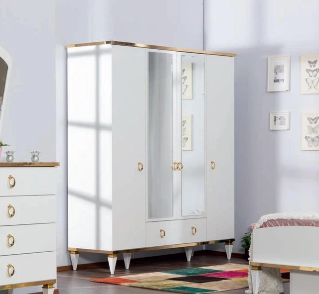 Armarios Blanco Lujo Madera Armarios Dormitorio Diseño Moderno Habitación Infantil