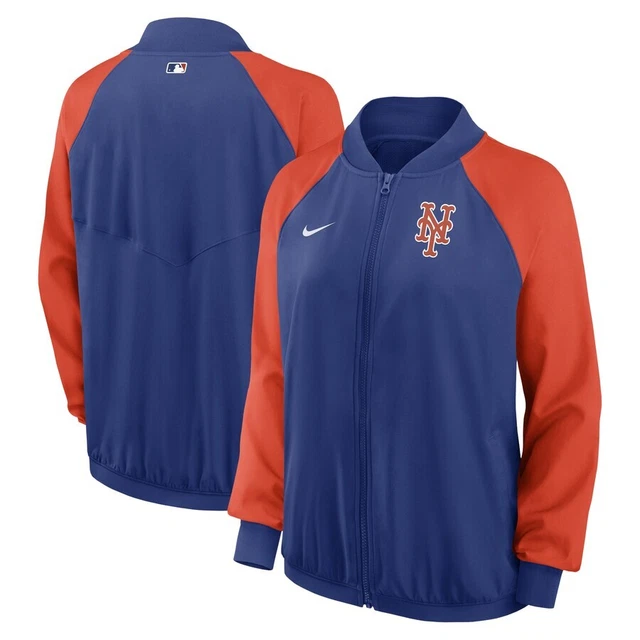 New York Mets Nike Women's Authentic Collection Team Raglan Full-Zip Jacket NYM
