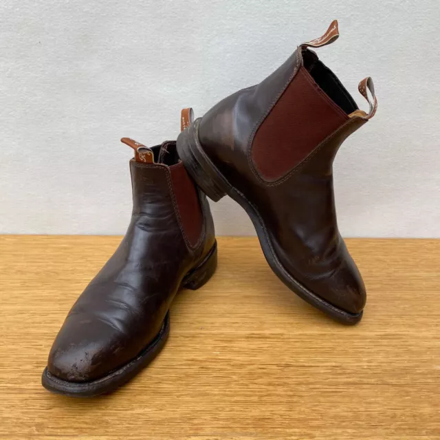 RM Williams 7.5 Comfort Craftsman Brown Leather Slip-On Chelsea Boots