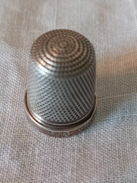 Vintage James Swann and Son Size 6 Silver Thimble - Birmingham 1925