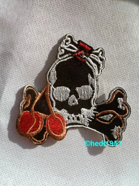 Rockabilly Punk Rock Kirschen Ska Skull Aufbügler Patch