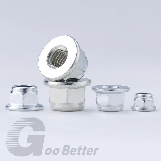 thumbnail image 2 of A2 Stainless Steel Serrated Nyloc Flange Nuts - Metric Sizes M3 M4 M5 M6 M10 (External Hex) 2 of 14