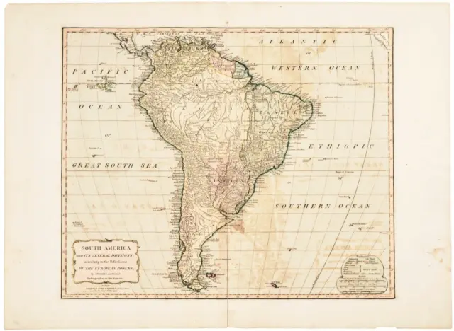 Thomas Kitchin South America Antique Map Dated 1794