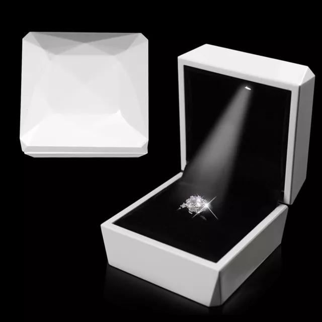 10Pk Luxury LED Lighted Engagement Proposal Ring Necklace Box Jewelry Gift Case