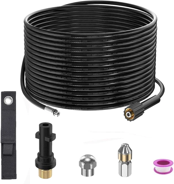 Tuyau Haute Pression 20m Avec 5 Adaptateurs - Nettoyeur
