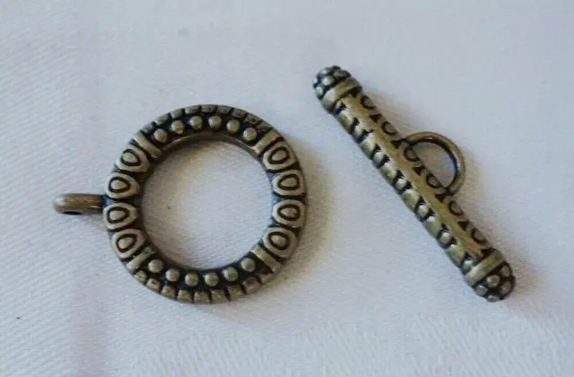 5 Large Antique Bronze Coloured Toggle Clasps 28mm x 22mm x 4mm #3758 Aus Seller