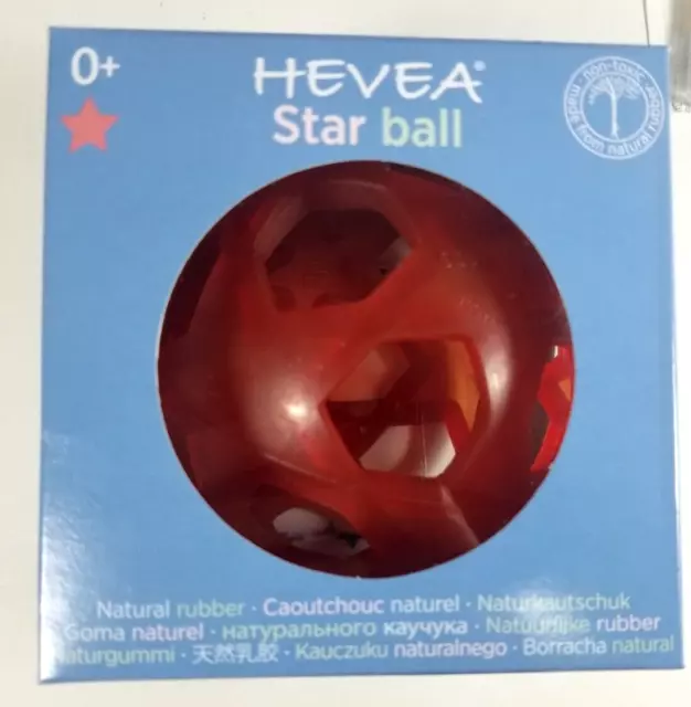 Hevea Natural Rubber Tee Star Ball Baby Bathing Toy & Teether NEW IN BOX