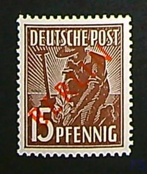 Berlin 1949 MiNr. 25 postfrisch Rotaufdruck gepr. Signatur 15 Pf. [21.5x26]