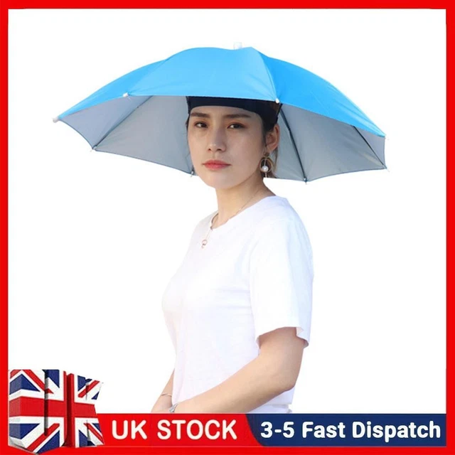 Umbrella Hat With Adjustable Headband – 25.6" Diameter Hands-Free Sun & Rain Cap For Fishing, Beach, Golf, Outdoor Activities - View #3