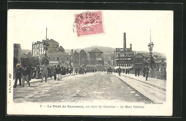 CPA Suresnes, le Pont, le Mont Valerien 1906