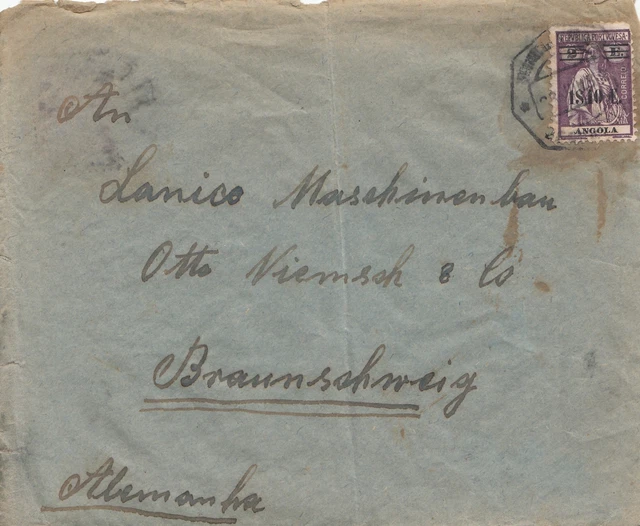 Angola: letter Benguela to Braunschweig