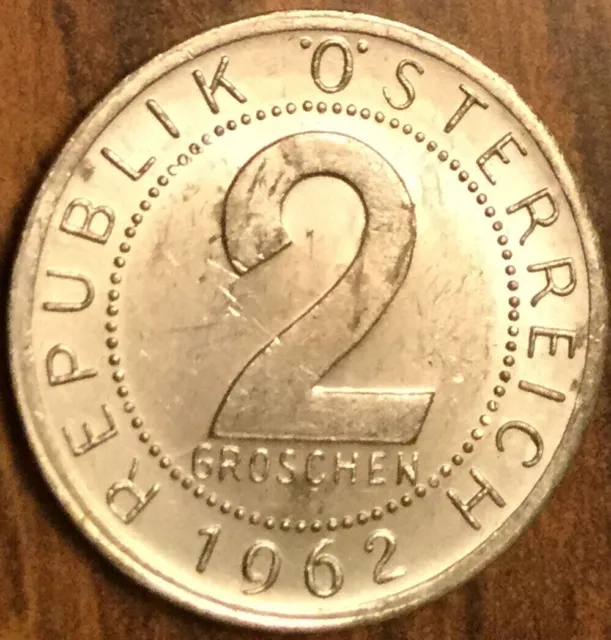 1962 Austria 2 Groschen Coin