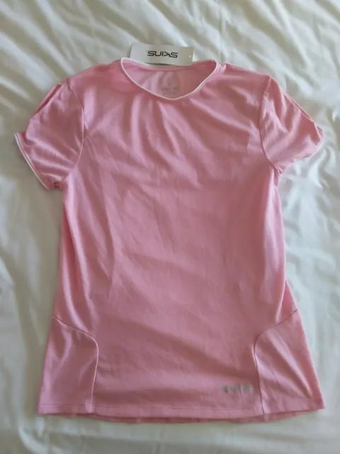 Skins - Womens Borrie Short Sleeve Top - BNWT - Small - Cameo Pink - RRP £35