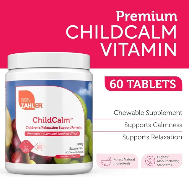 ZAHLER CHILD CALM, Kosher Fruit Punch Chewable Magnesium for Kids Natural Calm £29.99