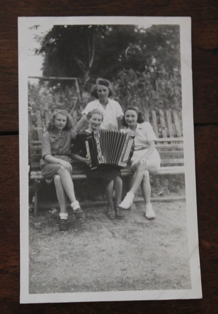 Vintage 1947 Savoy Mountain Communal Women Accordion Snapshot Family Photo