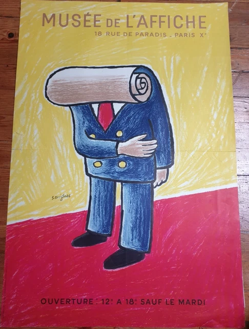 1978 Vintage Original Poster Savignac Musee de L'affiche 29 x 43 FREE SHIP