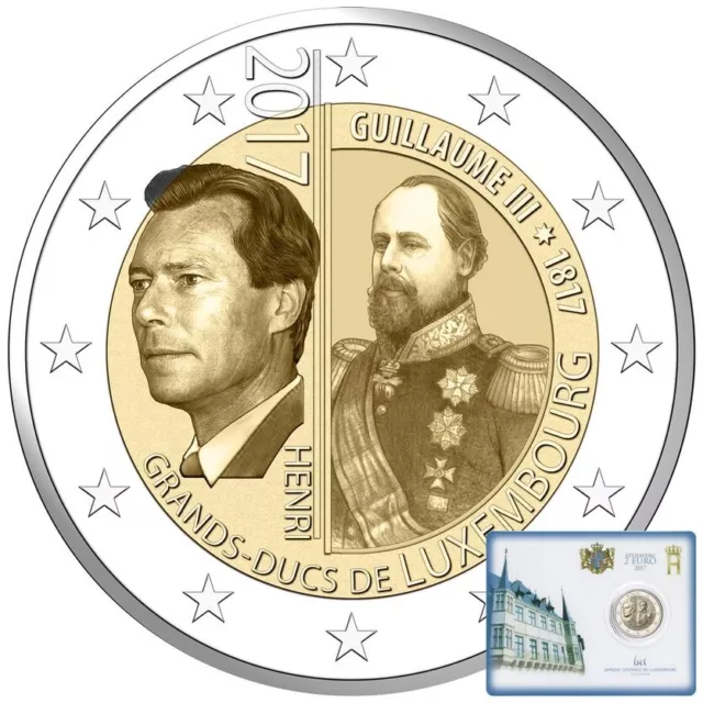 Luxemburg 2 Euro Großherzog Wilhelm III. 200. Geburtstag 2017 - im Blister - ST
