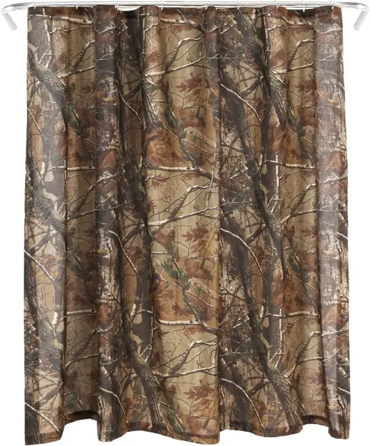 Realtree All Purpose Camouflage Shower Curtain for Bathroom and Bathtub 72 X 72