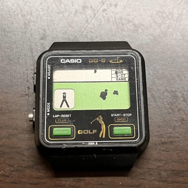 CASIO GOLF GAME Watch GG-9 1980s Junk Untested Black Spot