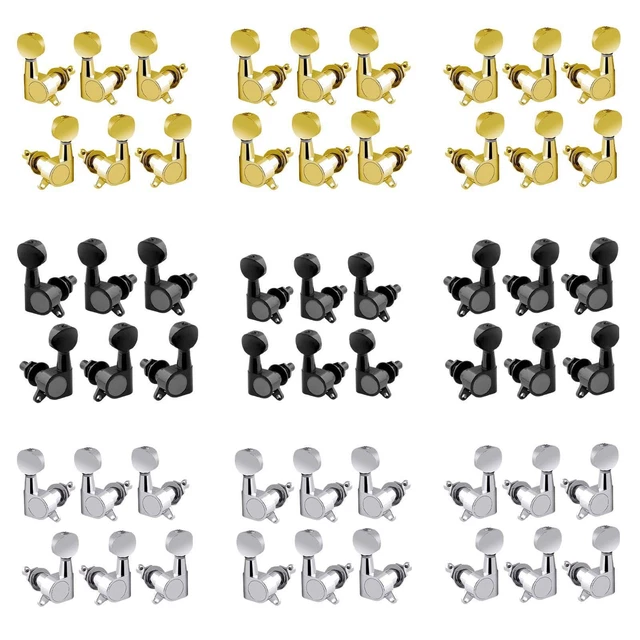 Pack of 6 Guitar Tuning Pegs, Sealed Guitar Tuners, Easy to Install, Replace Old