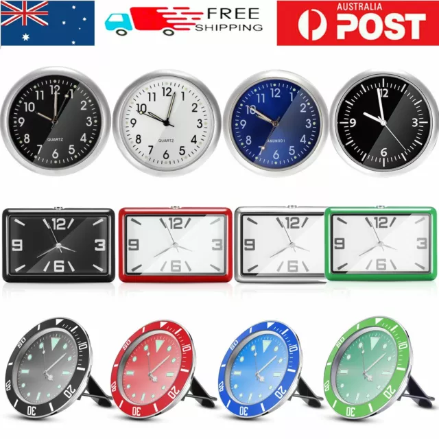 Mini Pocket Quartz Analog Watch Stick-On Clock for Home Car Boat Motorcycle Bike