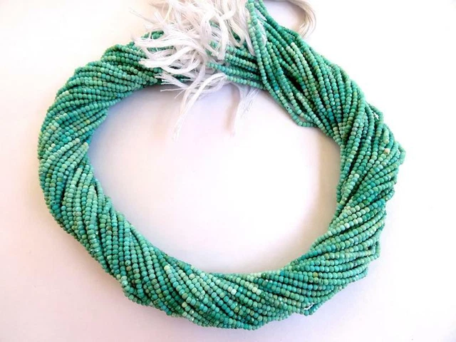 AAA Naturel Facettes Arizona Turquoise Gemmes Perles 13 " Brin 2mm-3mm