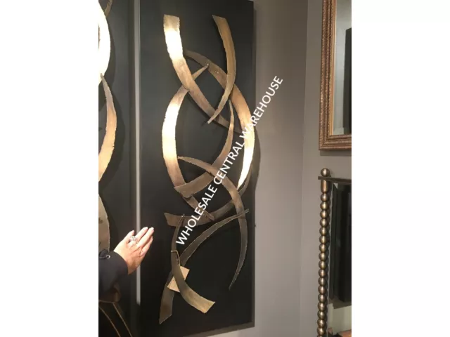 Abstract Xxl 47" Brushstrokes Metal Wall Panels Modern Design Wall Art Uttermost