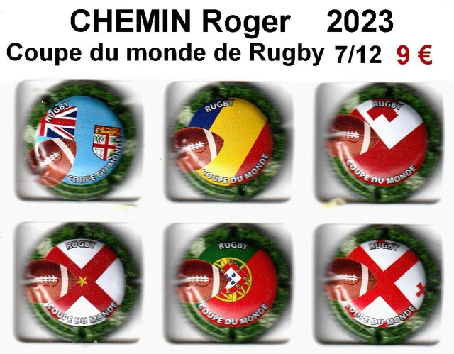 CAPSULES DE CHAMPAGNE CHEMIN Roger Coupe du monde de Rugby 7 à 12 EUR 9