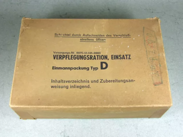 Originalschachtel 50er 60er Bundeswehr Einmannpackung Verpflegungsration EINSATZ