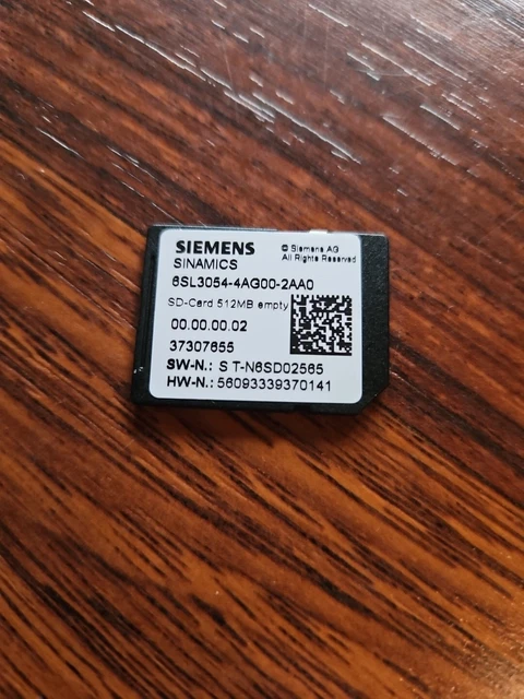 Siemens Simatic S7 Memory Card 6SL3054-4AG00-2AA0 SD-Card 512MB empty