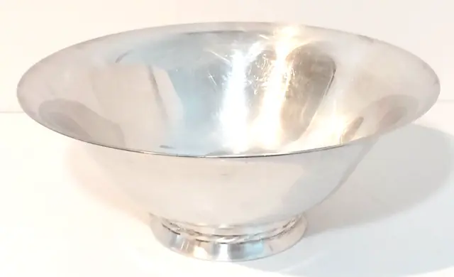 Vintage Large TOWLE SILVER PLATED 10.5" Salad/Punch/Fruit BOWL #8609 Footed USA