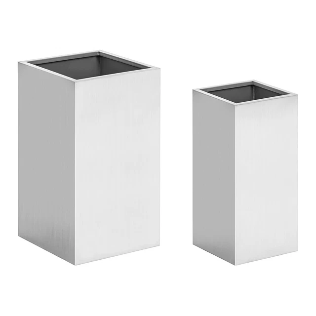 Pots de fleurs Pot de fleur extérieur Lot de 2 Inox