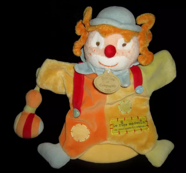 Doudou et Compagnie Marionnette Clown jaune orange bleu vert le rire médecin