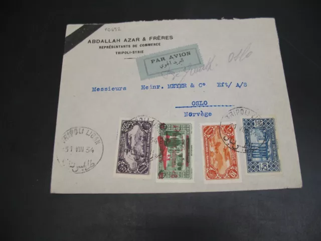 Lebanon 1934 airmail cover to Norway *10692