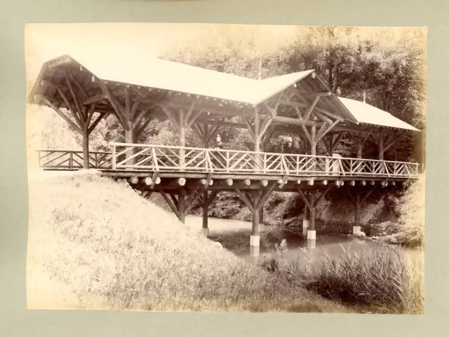 France, Lyon, Parc de la Tête D&#039;Or  Vintage albumen print.  Tirage albumi