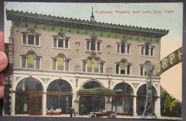 Vintage RPPC Postcard Orpheum Theatre, Salt Lake City Utah - Posted 1919