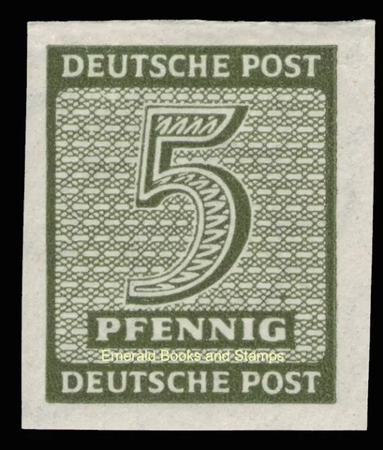 EBS Germany 1945 Soviet Zone - West Saxony - Numerals 5Pf imperf 116Y MNH**