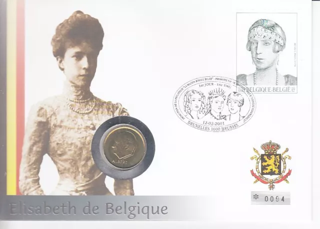 Numisbrief Belgium Elisabeth 2001