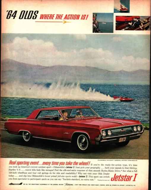 1964 OLDSMOBILE JETSTAR I Print Ad "Where the action is!" Hydroplane Racing C5