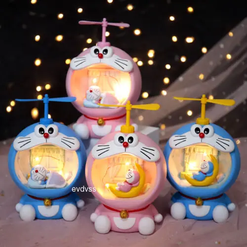 Cartoon Doraemon Night Light Bedroom Decor Resin Lamp Couples Xmas Birth Gifts