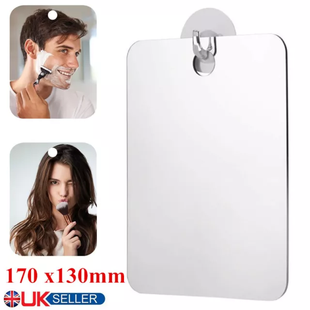 Fogless Acrylic Mirror Shower Shave Make Up Fog Free Shaving Mirror w/Hook