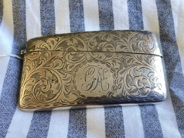 Antique Birmingham Silver Card Case