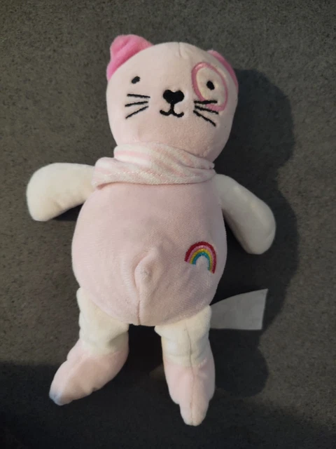 DOUDOU PELUCHE TOM ET & KIDDY Bisous d'ange Chat Rose Blanc Arc en Ciel