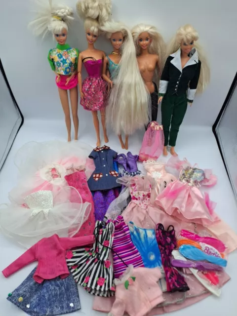 Lot Barbie superstar 90 Vêtements Océan Friends Glitter Hair Aerobic