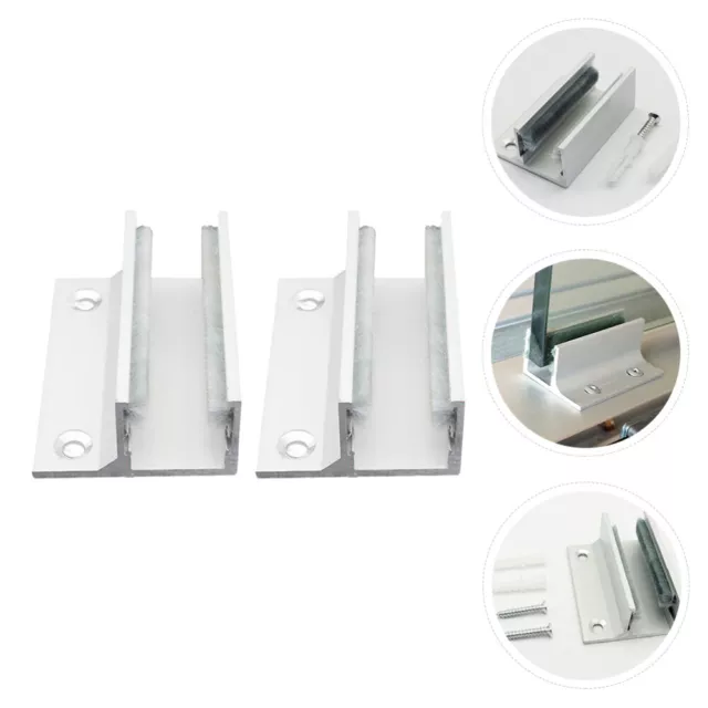 2pcs Sliding Shower Door Bottom Guide Aluminum Floor Guide Sliding Barn Door 3