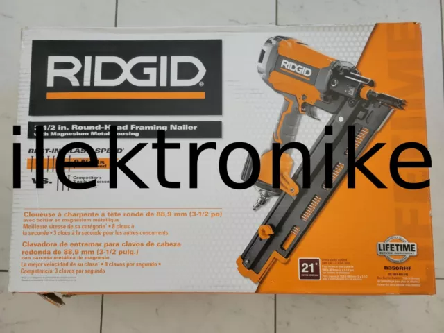 Brand NEW RIDGID R350RHF 3-1/2 in Round-Head Framing Nailer